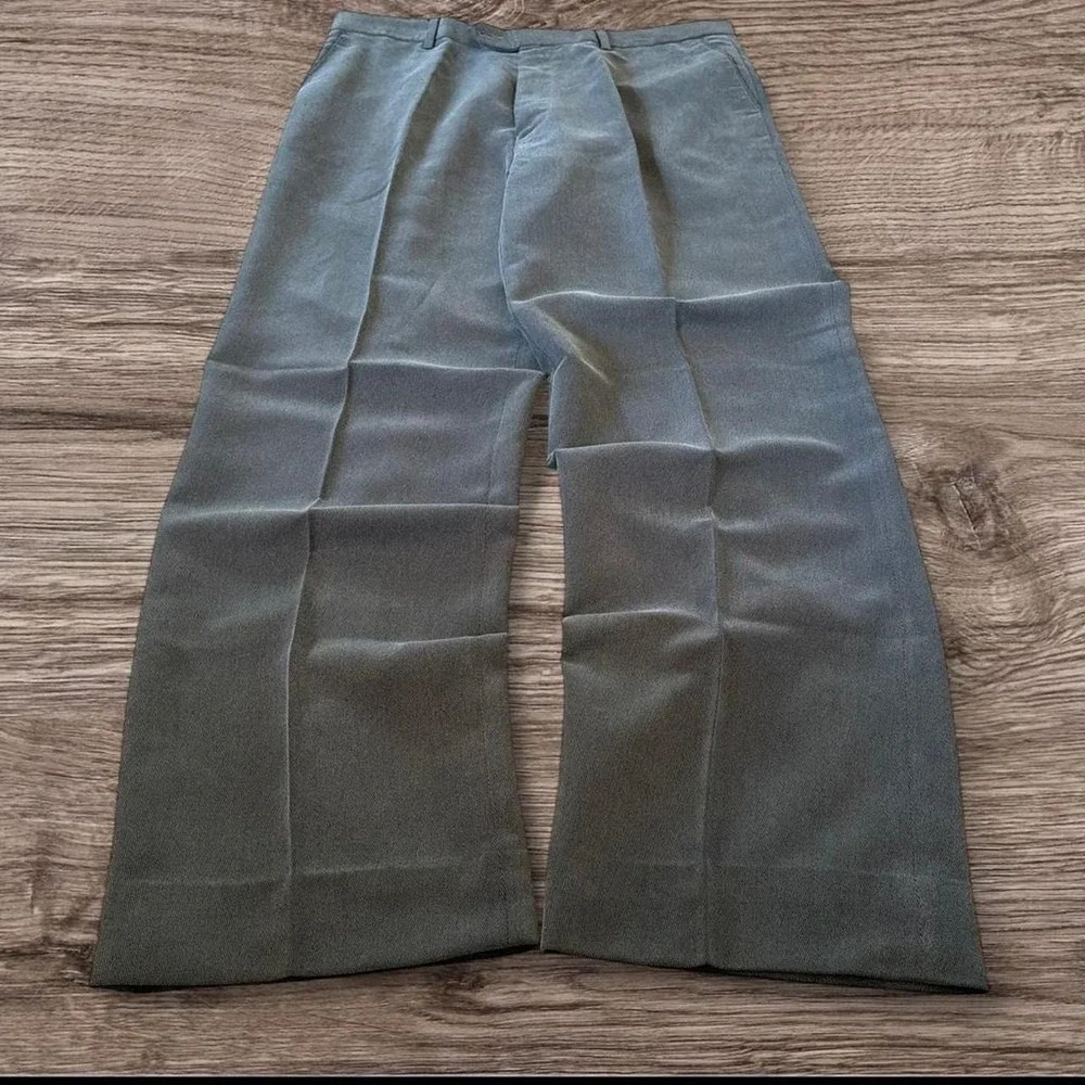 36x32 Grey Pleated Baggy Wide Leg Dress Pants Y2K Grunge 2000s Vintage